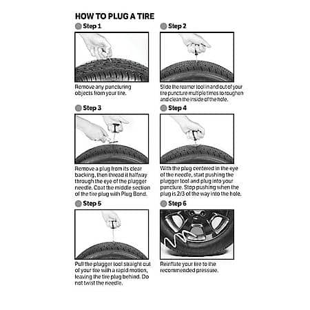 Six-Piece Tire Plug Kit for ATVs, Wheelbarrows and more