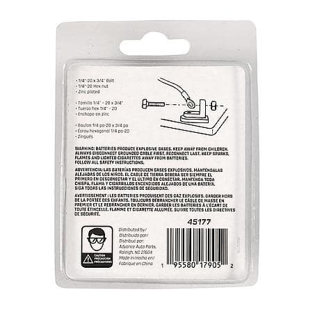 Lawn & Garden Battery Accessories: Battery Bolts, 1/4-20 x 3/4", 2 Ea