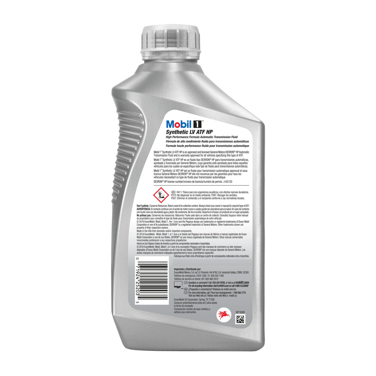 Mobil 1 Full Synthetic Low Viscosity Automatic Transmission Fluid HP 1 qt | 124715