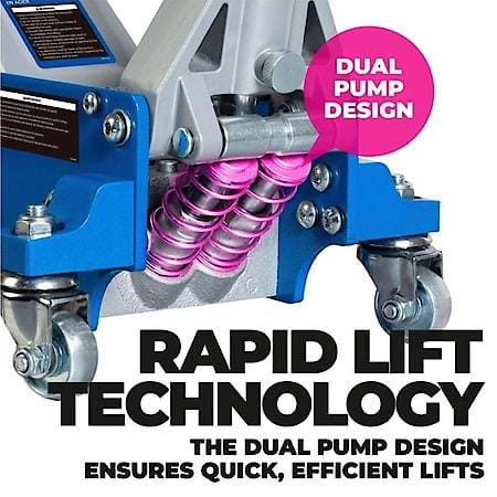 1.5 Ton Dual Pump Aluminum Floor Jack: Lifting Range: 3.50 in to 14.1 in