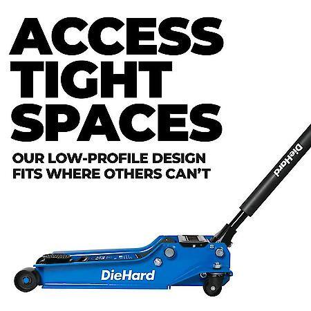 3.5 Ton Low-Profile Service Floor Jack: Lifting Range: 3.86 in to 21.06 in