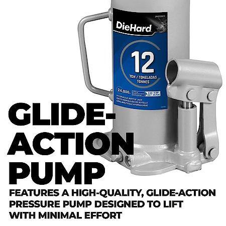 12 Ton Hydraulic Bottle Jack, Lifting Range, 8.94 in to  17.99 in