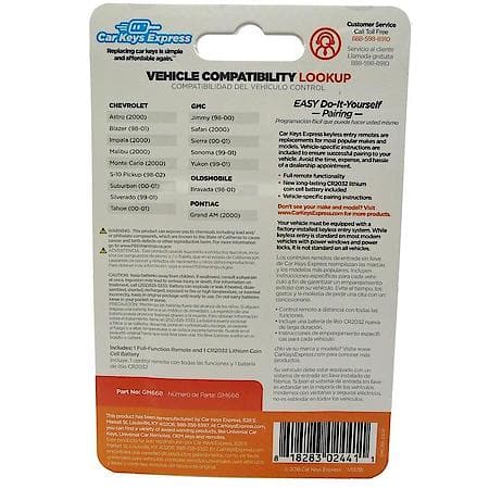 GM Keyless Entry Remote - 4 Button with Trunk