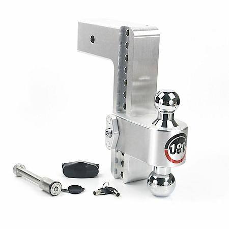 180 Hitch 10, Drop w/ Chrome Plated Steel Combo Ball 21,000LBS GTW+Receiver Pin