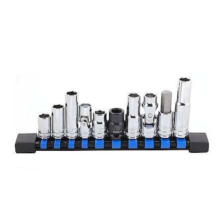 1/4" and 3/8" Drive 6-Point Socket Set 10mm, 10-Piece