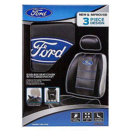 Ford Deluxe Seat Cover Set: Universal Sideless Front Seat Cover, Black, 3-Piece