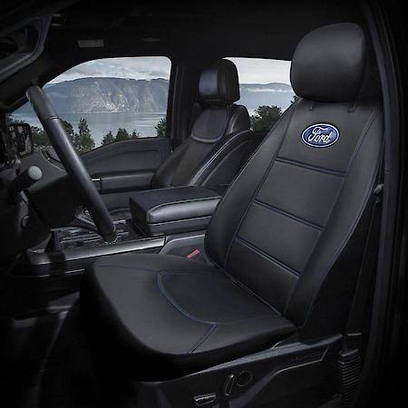 Ford Deluxe Seat Cover Set: Universal Sideless Front Seat Cover, Black, 3-Piece