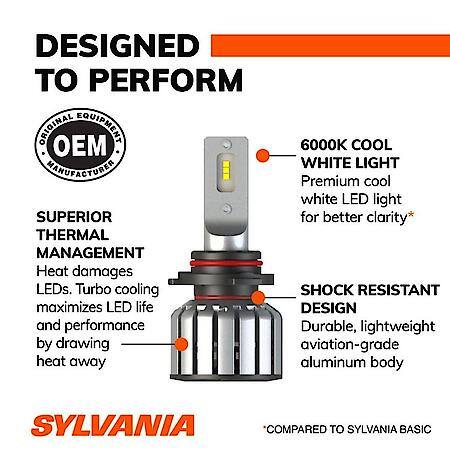 9006: LED Powersports Headlight or Fog Bulb, 6000K Cool White Light, 2 Pack