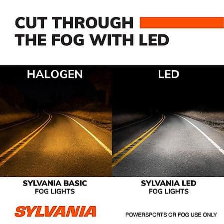 9003 LED Powersports Headlight or Fog Bulb, 6000K Cool White Light, 2 Pack