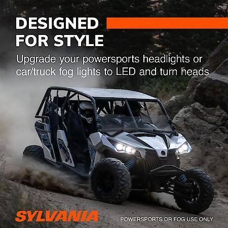 H9 LED Powersports Headlight or Fog Bulb, 6000K Cool White Light, 2 Pack