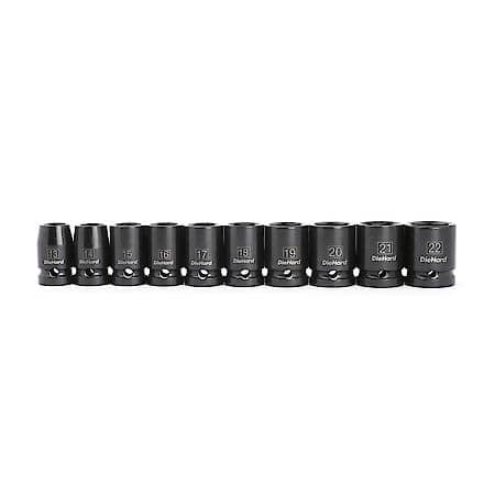1/2" Drive 6-Point Impact Socket Set, Metric, 10-Piece