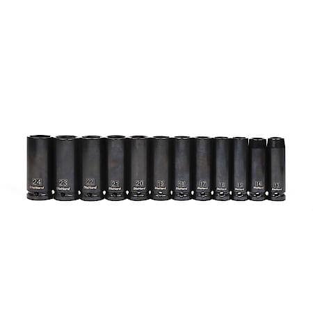 1/2" Drive 6-Point Deep Impact Socket Set, Metric, 12-Piece