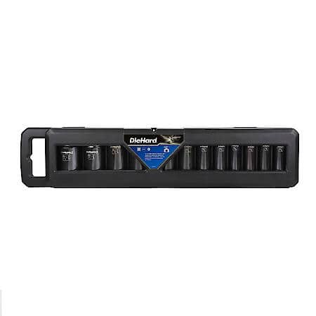 1/2" Drive 6-Point Deep Impact Socket Set, SAE, 12-Piece