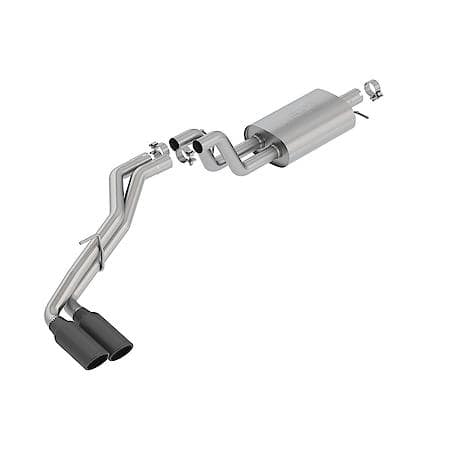 T-304 Ss, 2.5" To 2.25" Pipe Dia, Single Exhaust With Dual Exit, With 4" Black