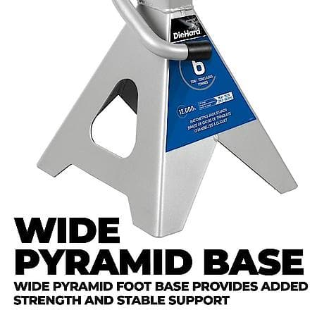 6 Ton Jack Stands, Support Range, 15.47" to 23.35", 2 Pack