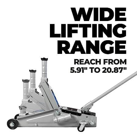 3 Ton SUV Floor Jack with 360 Degree Handle: Lifting Range: 5.91 in to 20.87 in