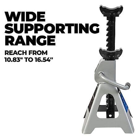 2 Ton Jack Stands, Support Range, 10.83" to 16.54", 2 Pack