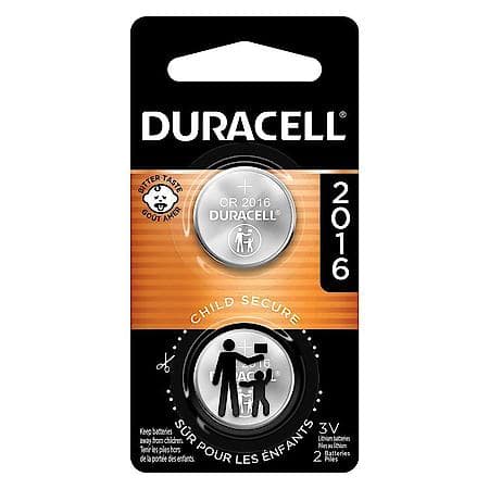 2016 Lithium Coin Battery: Bitter Coating Discourages Swallowing, 2 Pack
