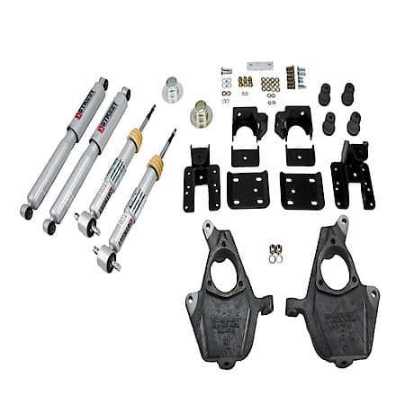 1-3" Front / 4" Rear Drop Kit with Black Components & Silver Shock Absorbers