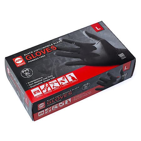 Blended Disposable Gloves: Nitrile & Vinyl Latex & Powder Free Gloves, Large, 100 Count