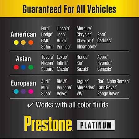 Antifreeze and Coolant: Concentrate, Universal Platinum, Protects Against Corrosion, 1 Gallon