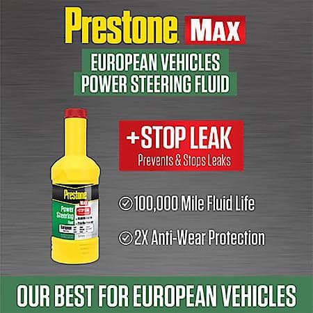 MAX Power Steering Fluid: European Vehicles, With Stop Leak, Enhances System Life, 100k miles, 12 oz.