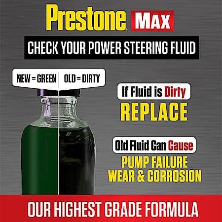 MAX Power Steering Fluid: American Vehicles, With Stop Leak, Enhances System Life, 100k miles, 12 oz.
