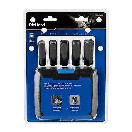 3/8 in. Drive Deep Bolt Extractor Set: Removes Stripped Fasteners