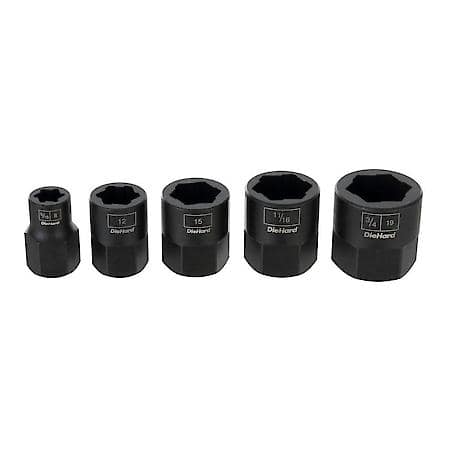 3/8 in. Drive Bolt Extractor Set: Removes Stripped and Damaged Fasteners, 5┬┐Piece