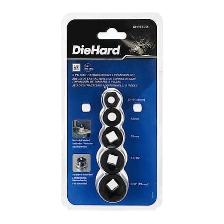 3/8 in. Drive Bolt Extractor Set: Removes Stripped and Damaged Fasteners, 5┬┐Piece