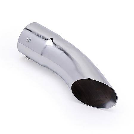 Chrome Plated Exhaust Tip: Universal, 2.25" ID x 2.5" OD x 8.25" L