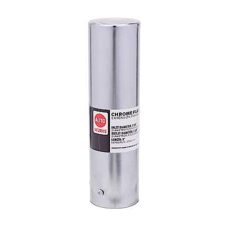 Chrome Plated Exhaust Tip: Universal, 2.375" ID x 2.375" OD x 9" L