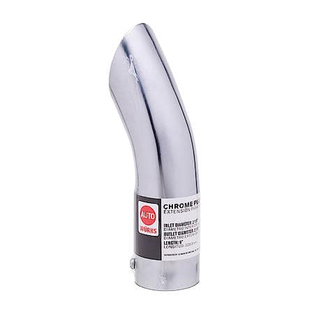 Chrome Plated Exhaust Tip: Universal, 2.125" ID x 2.125" OD x 9" L