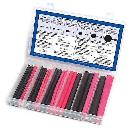 Shrink Tubing Kit, 3:1, Dual Wall, Black/Red, Pack of 50
