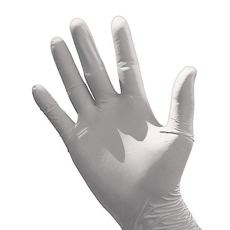 White Heavy Duty Latex Disposable Gloves: 8 Mil, Powder Free, Large, 100 Count