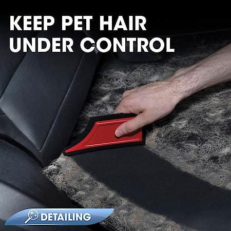 Pet Hair Remover, Red ABS, 6" x 2.75", Soft & Resuable Silicone, Clean Edges w/ Scratching, 1 Pack