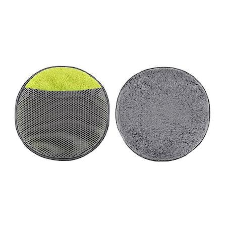 Premium Applicator Pads, Lime/Grey Microfiber, 7.75", Swirl-free, X-Large, Mesh Hand Pocket, 2 Pack