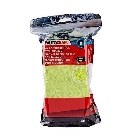 Car Wash Sponge, Lime Microfiber, Bug Scrubber without Scratching, Lint-free, Easy to Grip, 1 Pack
