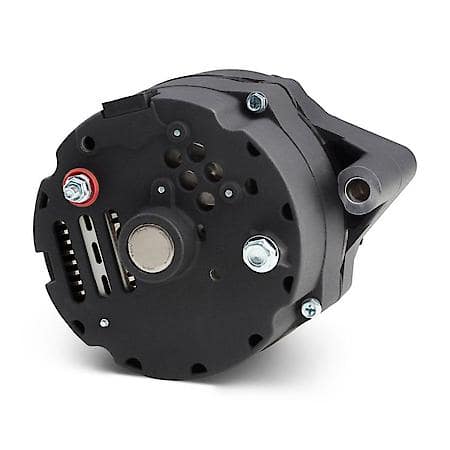 Ford 100AMP AlternatoráBlk Crinkle, 1Wire;GM 10SI Case w/Int Reg,VPully, Ext.Fan