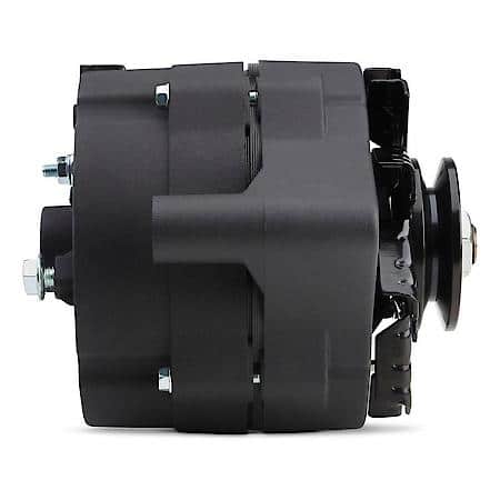 Ford 100AMP AlternatoráBlk Crinkle, 1Wire;GM 10SI Case w/Int Reg,VPully, Ext.Fan