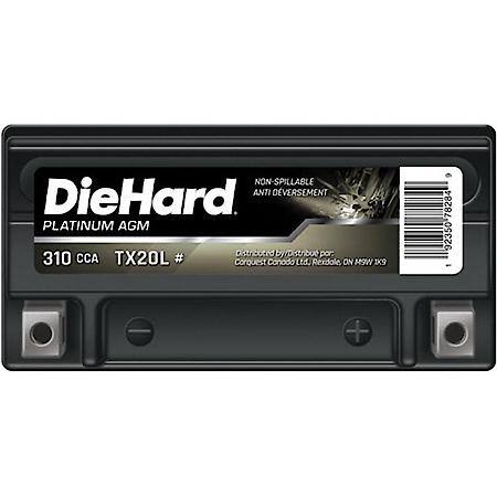 Battery: Group Size TX20HL, 310 CCA, 18 AH