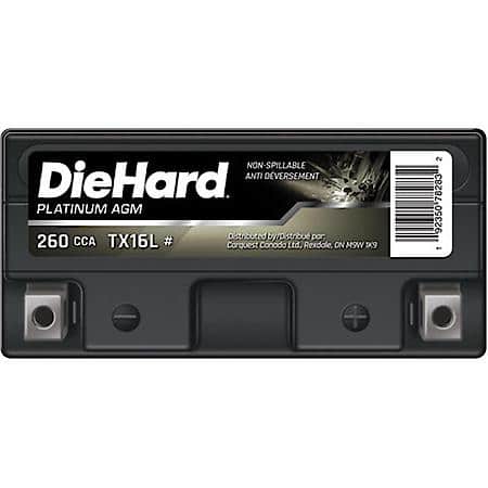 Battery: Group Size TX16L, 260 CCA