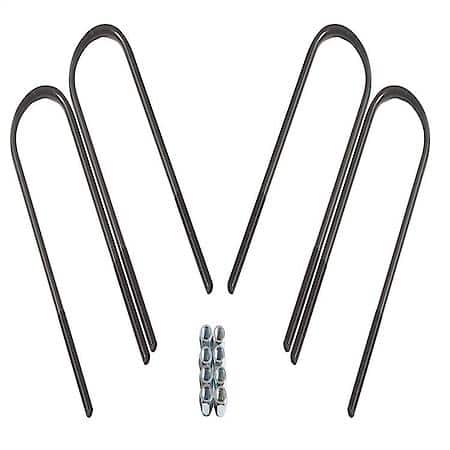 16"L, 3.5"W, 5/8"Thread, Round, With 4 U-Bolts/8 Nylon Insert Lock Nuts