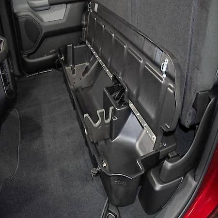 Under Rear Seat, 1 Compartment, Black Heavy Duty Polyethylene, With Lockable Lid