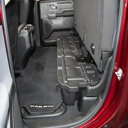 Under Rear Seat, 1 Compartment, Black Heavy Duty Polyethylene, With Lockable Lid