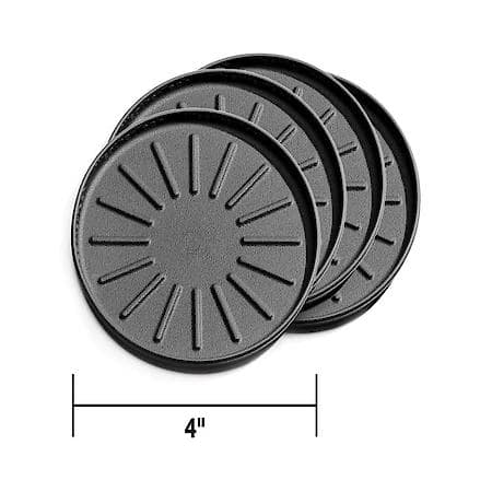4 Inch Round, Black, Without Coaster Holder, Set Of 4