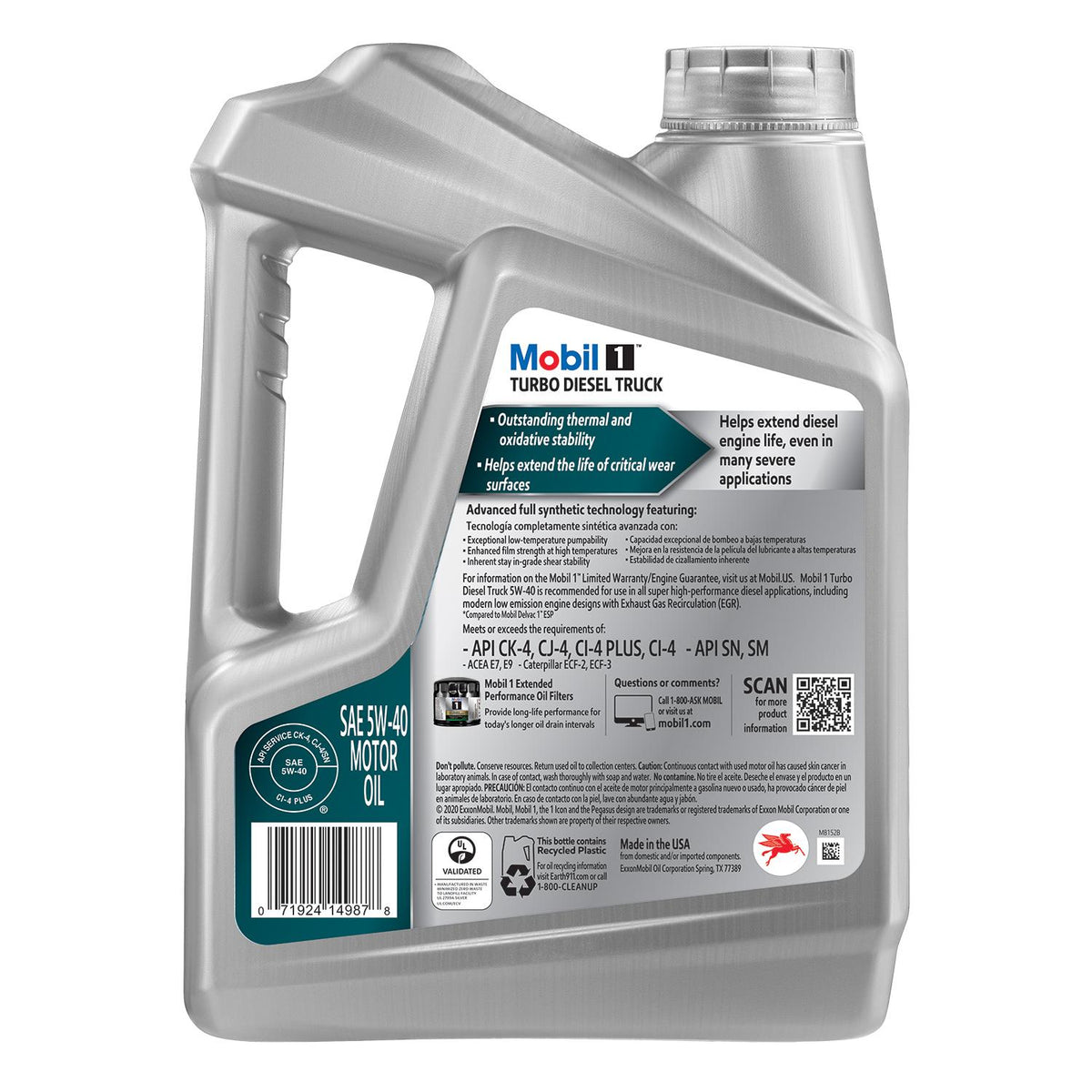 Mobil 1 Turbo Diesel Truck Full Synthetic 5W-40 Motor Oil 4 Quart 127097