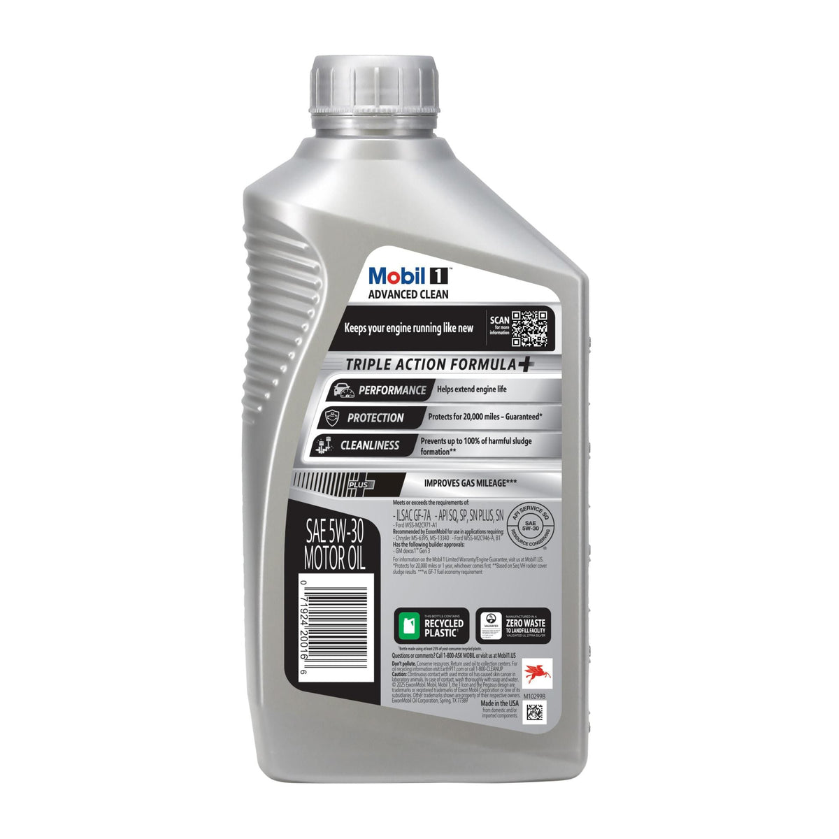 Mobil 1 Full Synthetic 5W-30 Motor Oil 1 Quart 128646