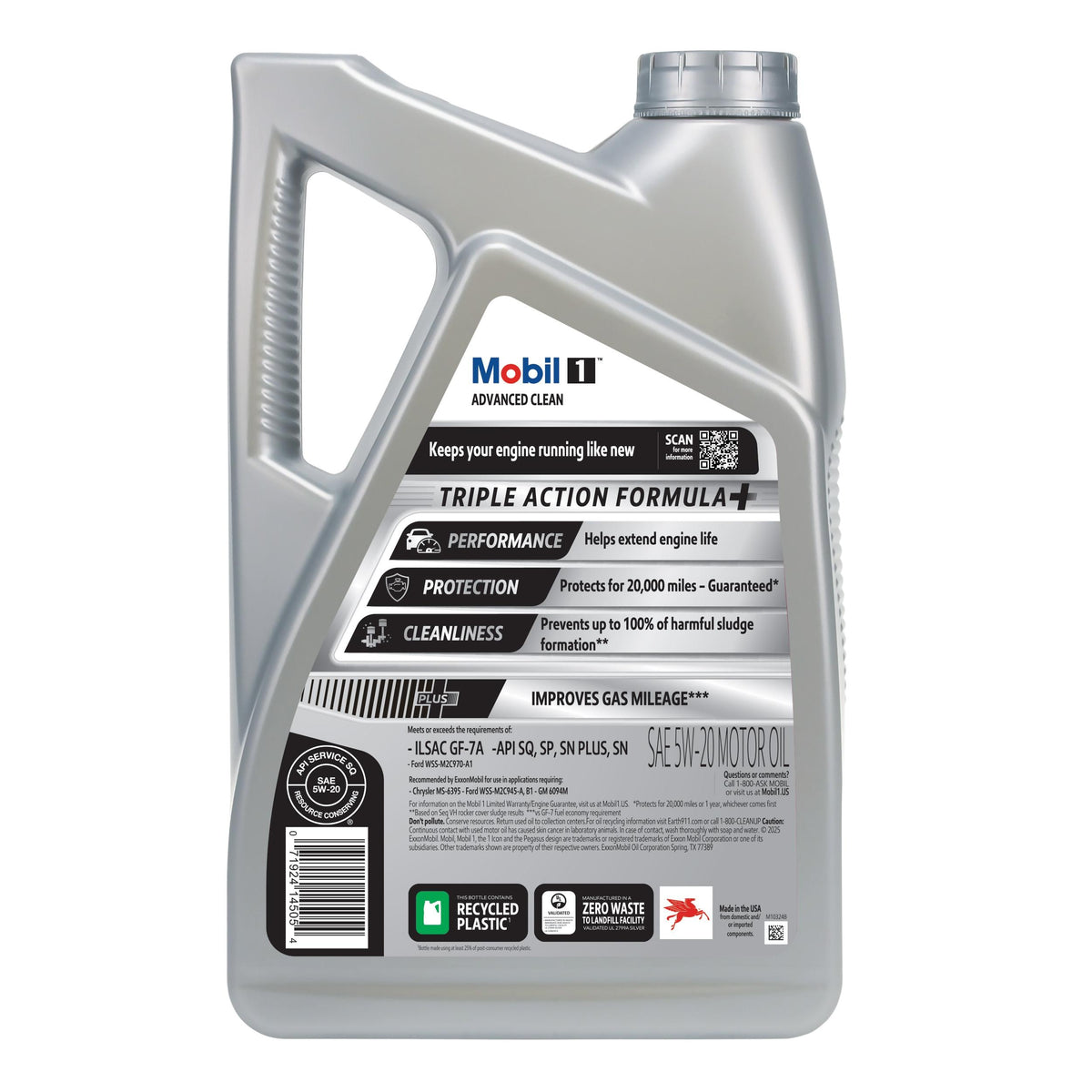 Mobil 1 Full Synthetic 5W-20 Motor Oil 5 Quart 128649