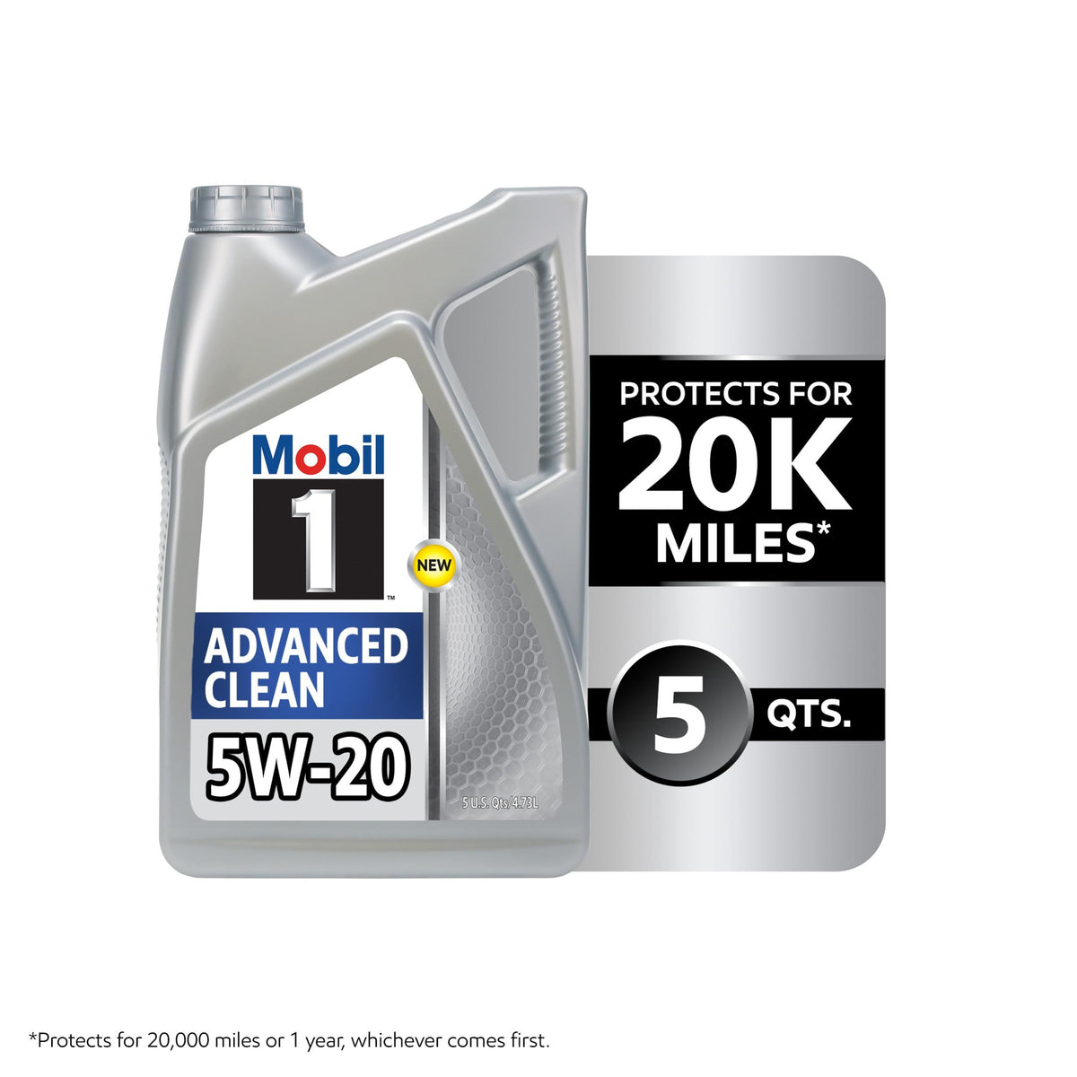 Mobil 1 Full Synthetic 5W-20 Motor Oil 5 Quart 128649